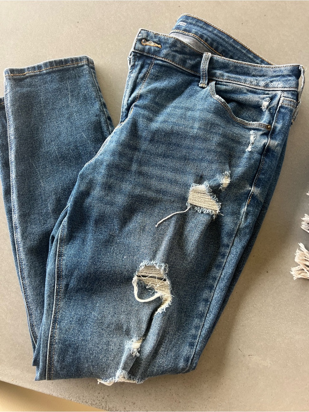 Old Navy Distressed Dark Blue Skinny Jeans